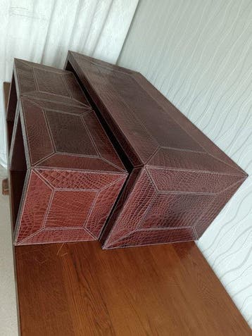 Tafel - Leder - Set van drie tafels