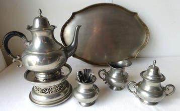 Kurz & Co - Theeservies (20) - Schitterend Theeservies - Tin, Antiek en Kunst