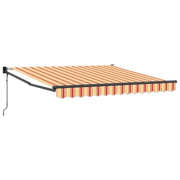 vidaXL Electric Awning 3,5 x 2,5 m Geel en oranje gestreept, Verzenden, Nieuw