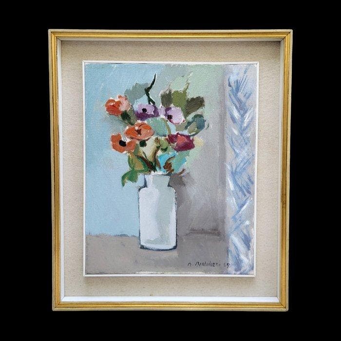 Millo Bortoluzzi Jr (1938-2012) - Vaso di Fiori, Antiquités & Art, Art | Peinture | Classique