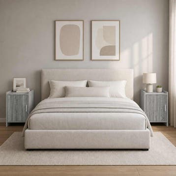 vidaXL Nachttafels 2 st Grijs Sonoma 40 x 30 x 60 cm Bewerkt, Huis en Inrichting, Verzenden, Nieuw