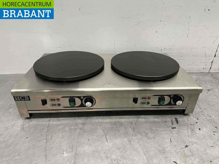 RVS Dubbele Crêpes maker Crêpe Bakplaat 230V Horeca, Zakelijke goederen, Horeca | Keukenapparatuur, Ophalen of Verzenden