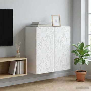vidaXL Wandkast Wit 59 x 31 x 60 cm Bewerkt hout, Huis en Inrichting, Verzenden, Nieuw