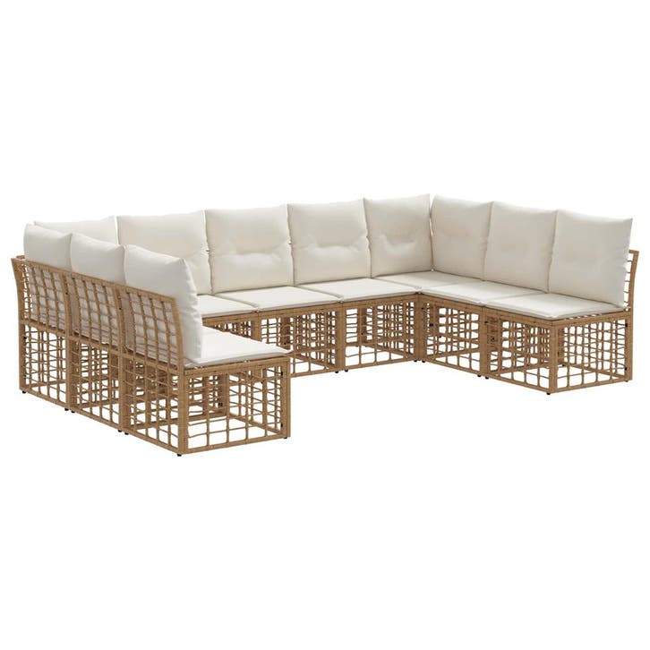 vidaXL Buiten bank set Naturel Polyester, Jardin & Terrasse, Ensembles de jardin, Envoi