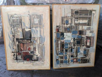 Giovanni Gaibari (1924) - Composizione a diversi colori, Antiek en Kunst, Kunst | Schilderijen | Modern