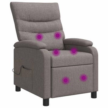 vidaXL Massage Relaxstoel Taupe Stof, Verzenden, Nieuw