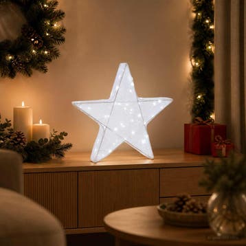vidaXL 3D-kerstster 50 LEDs Koel wit 55 x 53,5 x 10 cm, Diversen, Verzenden, Nieuw