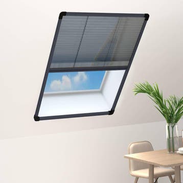 vidaXL Raamhor plissé 80x120 cm aluminium antracietkleurig, Verzenden