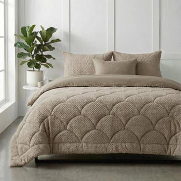 Couette sans housse en teddy - taupe - 200 x 200 cm | 2, Verzenden, Neuf