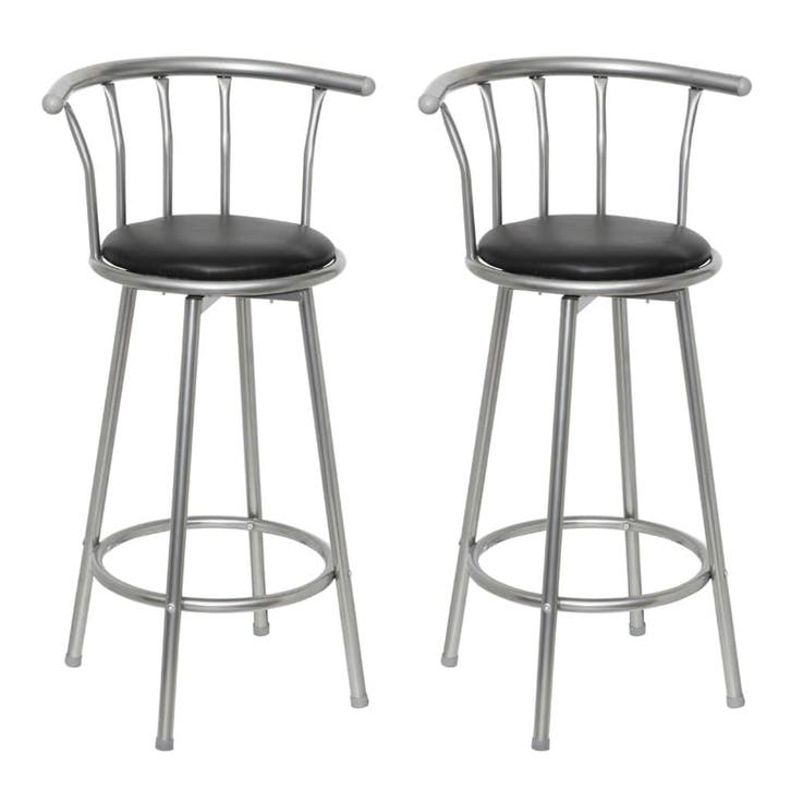 vidaXL Barstoelen 2 st kunstleer zwart, Huis en Inrichting, Barkrukken, Nieuw, Verzenden