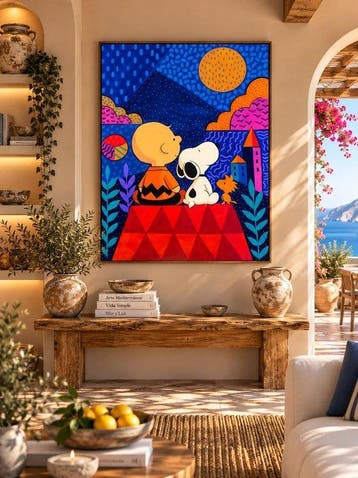 Adri Q - XL - Snoopy y Charlie Brown Bajo la Luna