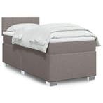 vidaXL Boxspring met matras stof taupe 90x200 cm, Verzenden, Nieuw