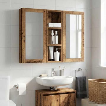 vidaXL Badkamer wandkast Oudhout 20 x 10 x 60,5 cm, Verzenden