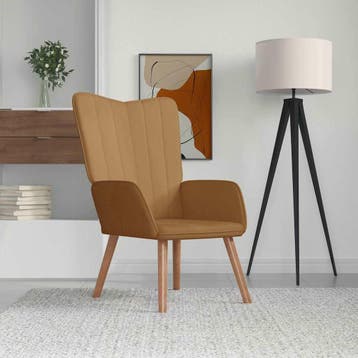 vidaXL Relaxstoel fluweel bruin, Verzenden