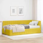 vidaXL Hoekbedframe met Matras met hoofdeinde 2 pcs Geel, Huis en Inrichting, Slaapkamer | Bedden, Verzenden, Nieuw