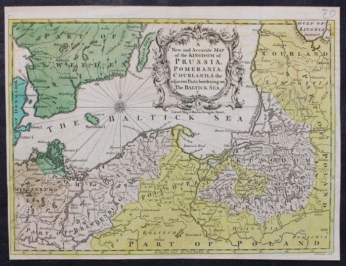 Duitsland - Pruisen,Pommeren,Letland; J. Hinton - A New and, Livres, Atlas & Cartes géographiques