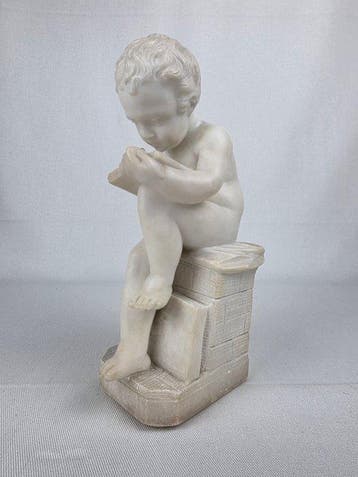 sculptuur, After Canova, Bambino Scrivente - 27 cm - Marmer