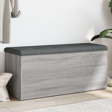 vidaXL Opbergbankje 102x42x45 cm bewerkt hout grijs sonoma, Verzenden, Nieuw