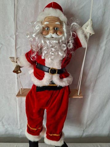 Figuur - Kerstman op de schommel - Plastic, Diversen, Nieuw