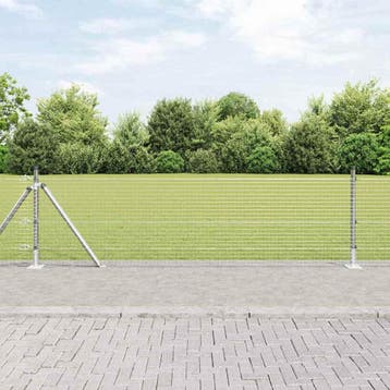 vidaXL gelast draadhek met betonnen voetstuk 25 x 0,6 m, Verzenden, Nieuw