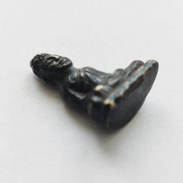 Oud-Indochinese Brons XS Zittende Boeddha Kralentalisman -, Antiek en Kunst