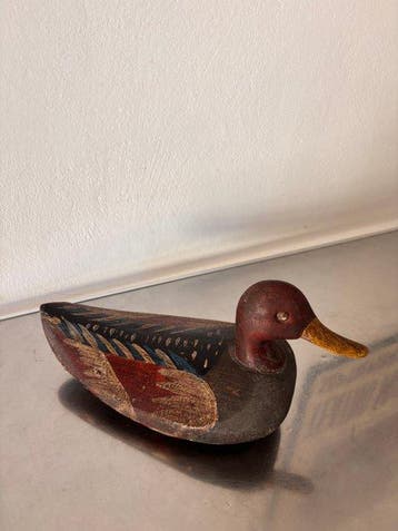 Lokeend - Antique Hand-Carved Wooden Hunting Duck Decoy –