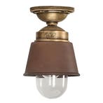 Plafondlampen Kostas Brass Plafondlamp Koper, Huis en Inrichting, Lampen | Plafondlampen, Verzenden, Nieuw, Glas