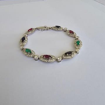 Armband - 14 karaat Witgoud - 13.72ct. tw. Gemengde