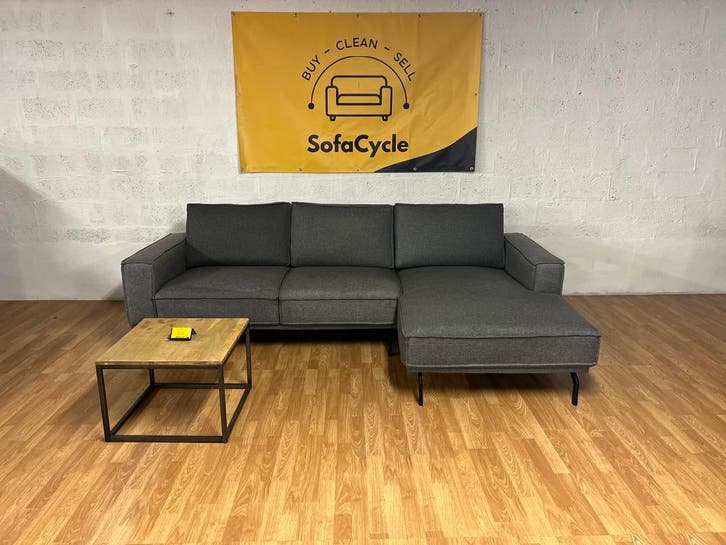 Grijze driezit met chaise longue – Levering mogelijk, Maison & Meubles, Canapés | Sofas & Chaises Longues, Enlèvement ou Envoi