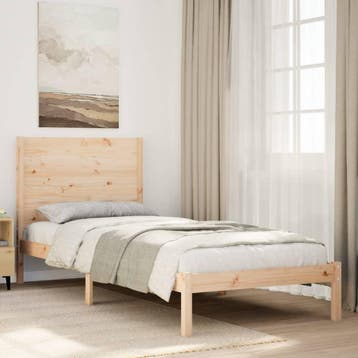 vidaXL Bedframe extra lang zonder matras massief hout 90x210, Verzenden