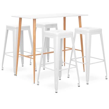 vidaXL 5-delige Barset wit, Huis en Inrichting, Complete eetkamers, Verzenden, Nieuw
