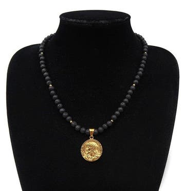 Lavasteen - Ketting - Christus - Symbool van verlossing,