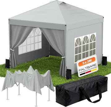 Huracan Paviljoen, 3 x 3 m, met zijwanden, pop-up vouwpavilj, Tuin en Terras, Verzenden, Nieuw