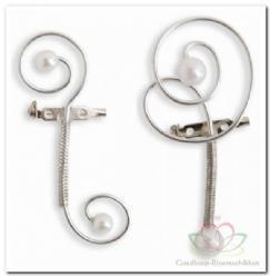 Pinclip de luxe met parel - 95005 1 grootste krullint ca.