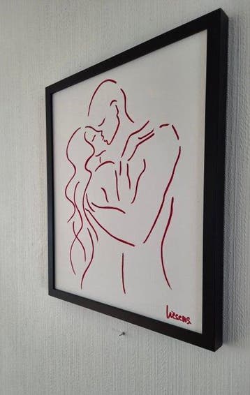 Liesens - One kiss from you(Handpainted on white canvas met