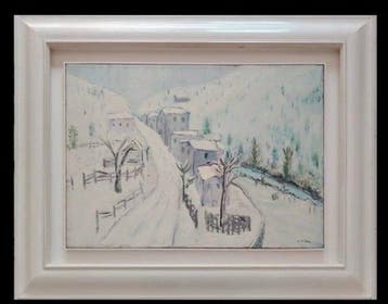Angelo Del Bon (1898-1952) - Borgo sotto la neve
