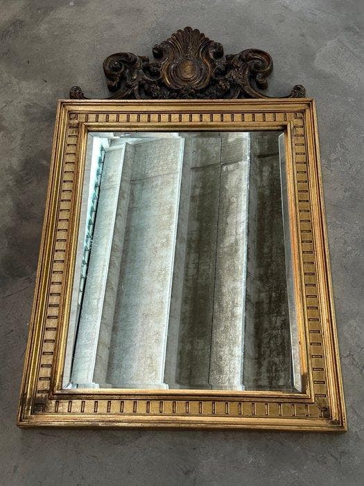 Spiegel - Hout, Glas - spiegel, Antiquités & Art, Antiquités | Autres Antiquités