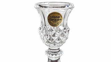 Cristal dArques - Élégante paire de bougeoirs en cristal