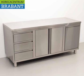 HCB inox Armoire de travail Table de travail 2 portes, Verzenden
