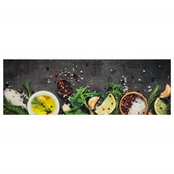 vidaXL Keukenmat wasbaar kruidenprint 60x180 cm fluweel, Verzenden, Nieuw