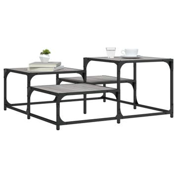 vidaXL Salontafel 87,5x87,5x40 cm bewerkt hout grijs sonoma, Verzenden