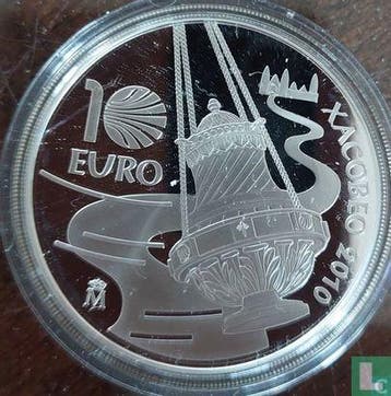 Spanje 10 euro 2010 (PROOF) Heilig jaar, Timbres & Monnaies, Monnaies | Europe | Monnaies euro, Verzenden, Losse munt