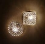 Plafondlamp (2) - Een paar Bubble-glas plafondlampen –