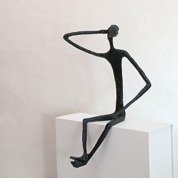 Sculpture, Le penseur - 26.6 cm - Métal