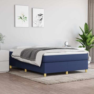 vidaXL Boxspring bed stof blauw 140x200 cm, Verzenden, Nieuw