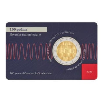 Kroatië. 2 Euro 2026 100 years of Radio and Television in