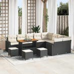 vidaXL Tuinbank Set 13 pcs Zwart poly rattan, Tuin en Terras, Tuinsets en Loungesets, Verzenden, Nieuw