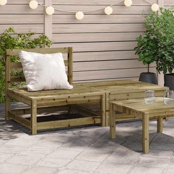 vidaXL Tuinbank zonder armleuningen met voetenbank, Tuin en Terras, Verzenden, Nieuw