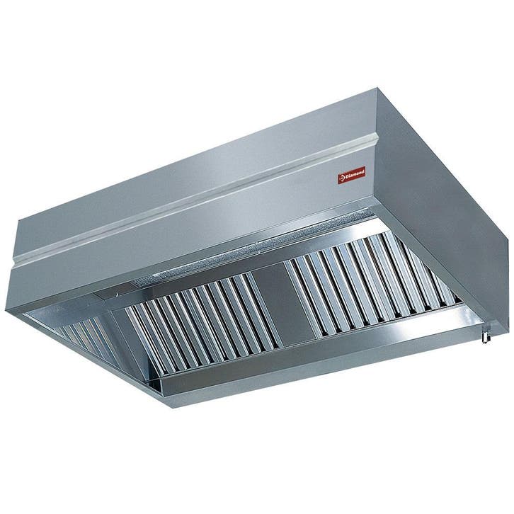 Muurdampkap KUBO | 3 Labyrintfilters | 2000x1100x450(h)mm, Zakelijke goederen, Horeca | Keukenapparatuur, Nieuw in verpakking
