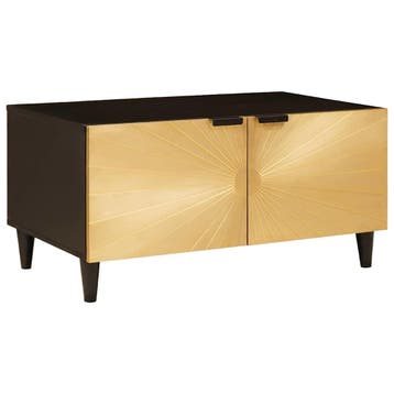 vidaXL Salontafel Zwart en Goud 80 x 50 x 40 cm Bewerkt hout, Verzenden